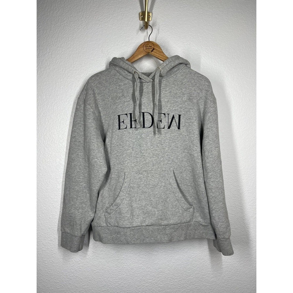 Erdem H&M Gray Logo Hoodie Medium M Spell Out Cotton